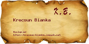 Krecsun Bianka névjegykártya